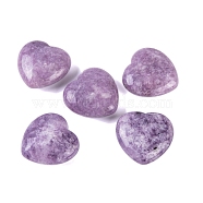 Natural Lepidolite Healing Stones, Heart Love Stones, Pocket Palm Stones for Reiki Ealancing, 30x30x11.5~12.5mm(G-G020-01Y)