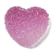 Resin Decoden Cabochons, Imitation Candy, Two Tone, Gradient Color, Heart, Orchid, 15.5x17x6mm(CRES-Y001-01A-05)