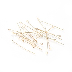 304 Stainless Steel Eye Pins, Golden, 45x3mm, Hole: 1.8mm, Pin: 0.7mm(STAS-G205-02A-G)