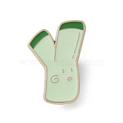 Cute Scallion Enamel Pins, Zinc Alloy Brooches for Backpack Clothes, Honeydew, 33x22mm(JEWB-S041-01D-G)