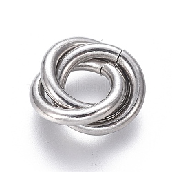 Tarnish Resistant 304 Stainless Steel Linking Rings, Interlocking Ring, for Necklace Making, Stainless Steel Color, 16x15x3.5mm, Ring: 12x2.3mm, Inner Diameter: 8mm(STAS-L239-01B-P)