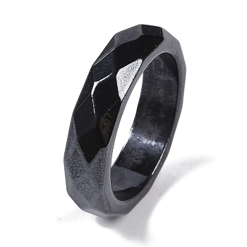 Magnetic Synthetic Hematite Finger Ring for Men Women, 6mm, Inner Diameter: 20.2mm