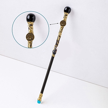 Natural Gemstone Twelve Constellation Magic Wand, Cosplay Magic Wand, for Witches and Wizards, Capricorn, 300mm