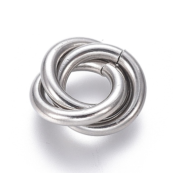 304 Stainless Steel Linking Rings, Interlocking Ring, for Necklace Making, Stainless Steel Color, 16x15x3.5mm, Ring: 12x2.3mm, Inner Diameter: 8mm