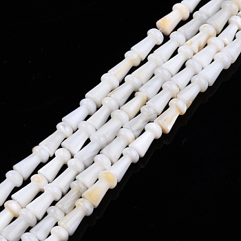 Natural Freshwater Shell Beads Strands, Mushroom, 7.5x4mm, Hole: 0.9mm, about 51pcs/strand, 15.35 inch(39cm)