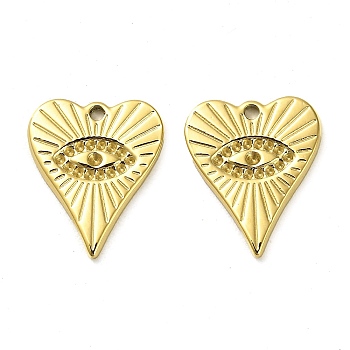 304 Stainless Steel Pendant Rhinestone Setting, Heart, Real 14K Gold Plated, 18x15x1.5mm, Hole: 1.5mm