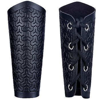 Adjustable Polyester Cord Bracelet, Gauntlet Wristband, Cuff Wrist Guard for Men, Black, 18.2x21.7x0.2cm