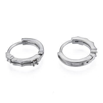 304 Stainless Steel Hoop Earrings Findings, Earring Settings for Rhinestone, Stainless Steel Color, 14x14.5x2.5mm, Pin: 1mm, Fit For 1mm rhinestone