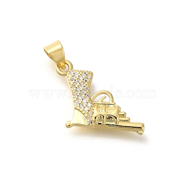 Real 18K Gold Plated Clear Others Brass+Cubic Zirconia Pendants