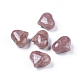 Natural Strawberry Quartz Heart Palm Stone(G-F659-A07)-1