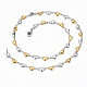Two Tone 304 Stainless Steel Heart Link Chain Jewelry Sets(SJEW-H103-12GP)-3