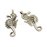Tibetan Style Alloy Sea Horse Pendants, Cadmium Free & Lead Free, Antique Silver, 28.8x12.3x4mm, Hole: 2mm, about 454pcs/500g(TIBEP-Q043-231-RS)