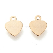 304 Stainless Steel Charms, Laser Cut, Stamping Blank Tag, Heart, Golden, 7.5x6.5x0.2mm, Hole: 1mm(STAS-K195-13G)