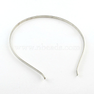 Hair Accessories Iron Hair Band Findings, Platinum, 115mm(OHAR-Q042-008D-04)