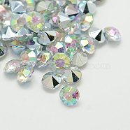 Imitation Taiwan Acrylic Rhinestone Pointed Back Cabochons, Faceted, Diamond, AB Color, Clear AB, 2x1.5mm(GACR-A003-2mm-17)