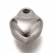 304 Stainless Steel Charms, Heart, Stainless Steel Color, 10x8x4.5mm, Hole: 1.6mm(STAS-H126-15P)