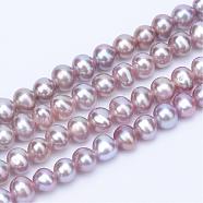 Natural Cultured Freshwater Pearl Beads Strands, Round, Old Rose, 3~3.5mm, Hole: 0.8mm, about 113pcs/strand, 14.17 inch(PEAR-R063-07B)