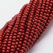 Natural Red Jasper Beads Strands, Round, 2mm, Hole: 0.5mm, 190pcs/strand, 15.7 inch(G-N0221-01-2mm)