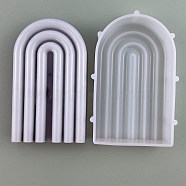 DIY Food Grade Silicone Arch Shape Candle Molds, for Scented Candle Making, White, 11.4x7.3x2.4cm(CAND-PW0013-08C)