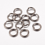 Open Jump Rings Brass Jump Rings, Cadmium Free & Lead Free, Gunmetal, 7x1mm, 18 Gauge, Inner Diameter: 5mm, about 4000pcs/500g(JRC7MM-B)