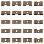 50Pcs Tibetan Style Iron Bolo Tie Slides Clasp Accessories, Blank Bolo Tie Slides Low Profile, Rectangle, Antique Bronze, 18.5~19x7x5~5.5mm, Hole: 3x3mm(IFIN-FH0001-76)