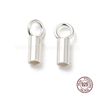 925 Sterling Silver Cord Ends, End Caps, Column, Silver, 7x3x2mm, Hole: 1.8mm, Inner Diameter: 1.5mm(STER-P055-01B-S)