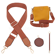 WADORN 1Pc PU Leather Wallets & 1Pc Canvas Adjustable Webbing Bag Straps, with Alloy Swivel Clasp, Coconut Brown, 9.6~133.6cm(FIND-WR0010-17A)