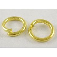 Open Jump Rings, Brass, Cadmium Free & Lead Free, Golden Color, 18 Gauge, 10x1mm, Inner Diameter 8mm, about 285pcs/50g(X-JRC10MM-G)