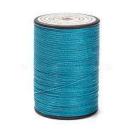 Round Waxed Polyester Thread String, Micro Macrame Cord, Twisted Cord, for Leather Sewing Stitching, Teal, 0.45mm, about 174.97 yards(160m)/roll(YC-D004-02B-061)