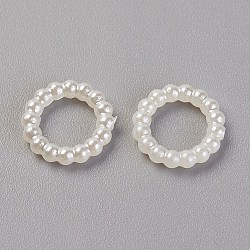 ABS Plastic Imitation Pearl Cabochons, Dyed, Ring, Beige, 10x2mm(MACR-F034-10mm-22)