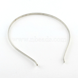 Hair Accessories Iron Hair Band Findings, Platinum, 115mm(OHAR-Q042-008D-04)