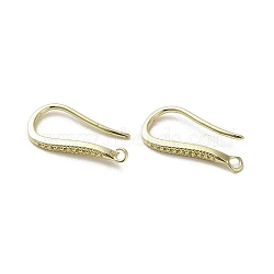 Brass Earring Hooks, Long-Lasting Plated, Golden, 15x1.5mm, Hole: 1mm, Pin: 0.9mm(KK-C048-15G)