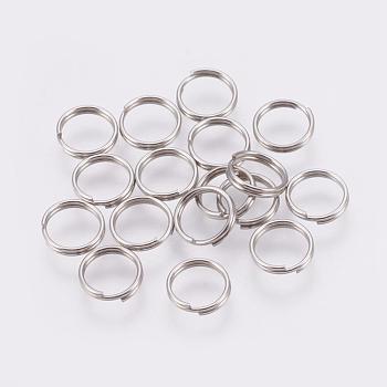 304 Stainless Steel Split Rings, Double Loops Jump Rings, Stainless Steel Color, 7x0.6mm, about 6.4mm inner diameter, 5000pcs/bag