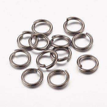 Open Jump Rings Brass Jump Rings, Cadmium Free & Lead Free, Gunmetal, 7x1mm, 18 Gauge, Inner Diameter: 5mm, about 4000pcs/500g