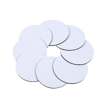 Rubber Coasters, Cup Mats, Flat Round, White, 95x3mm