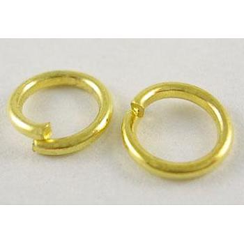 Open Jump Rings, Brass, Cadmium Free & Lead Free, Golden Color, 18 Gauge, 10x1mm, Inner Diameter 8mm, about 285pcs/50g