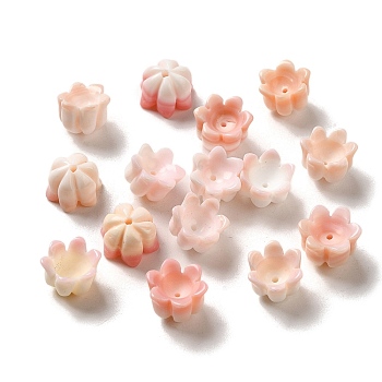 Seashell Beads, Flower, Misty Rose, 8.5~10x7mm, Hole: 0.9mm
