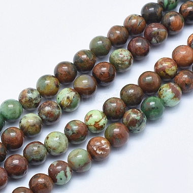6mm Round Green Opal Beads