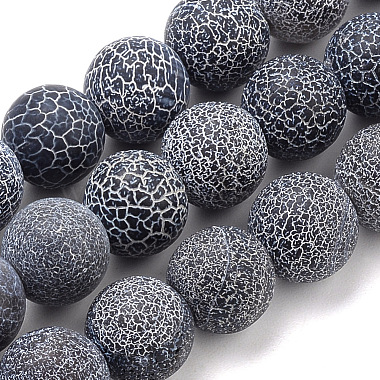 8mm Gray Round Weathered Agate Beads
