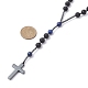 Natural Lapis Lazuli & Lava Rock & Synthetic Hematite Rosary Bead Necklaces(NJEW-JN04461-01)-2