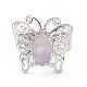 Gemstone Butterfly Adjustable Ring(RJEW-H133-02)-2