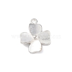 925 Sterling Silver Clover Charms, Silver, 11.5x9.5x2.5mm, Hole: 1mm(STER-D301-02S-01)