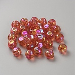 Plating Acrylic Beads, Facetcd, Nuggets, Indian Red, 15.5x16x15.8mm, Hole: 2.5mm(OACR-WH20006-01A)