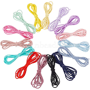BENECREAT 15Strands 15 Colors Nylon Elastic Cords, for DIY Hair Accessories, Round, Mixed Color, 2.5mm, about 2.19 Yards(2m)/strand, 1strand/color(EC-BC0001-43)