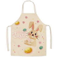 Cute Easter Egg Rabbit Pattern Polyester Sleeveless Apron, with Double Shoulder Belt, for Household Cleaning Cooking, Gold, 680x550mm(PW-WG98916-10)
