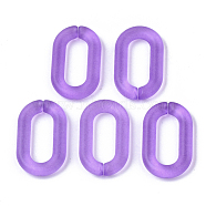 Transparent Acrylic Linking Rings, Quick Link Connectors, for Cable Chains Making, Oval, Frosted, Medium Orchid, 27x16.5x4mm, Inner Diameter: 18x8mm(OACR-N009-005A-F05)