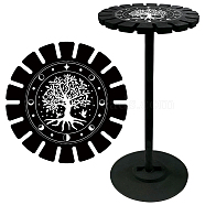 Wooden Wheel, Wooden Display Shelf, Black Holder Stand, Rustic Divination Pendulum Storage Rack, Witch Stuff, Tree of Life, 120x10mm, Hole: 20mm(DJEW-WH0047-038)