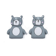 Opaque Resin Cabochons, Bear, Gray, 27x21x6.5mm(CRES-S308-094)