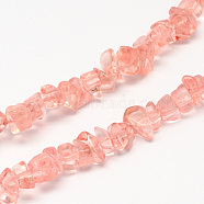 Cherry Quartz Glass Beads Strands, Chip, 4~10x4~6x2~4mm, Hole: 1mm, about 320pcs/strand, 35.4 inch(X-G-R192-12)
