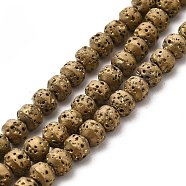 Electroplated Natural Lava Rock Beads Strands, Bicone, Golden Plated, 4x5mm, Hole: 0.8mm, about 89~90pcs/strand, 15.35~15.55 inch(39~39.5cm)(G-G984-17B)